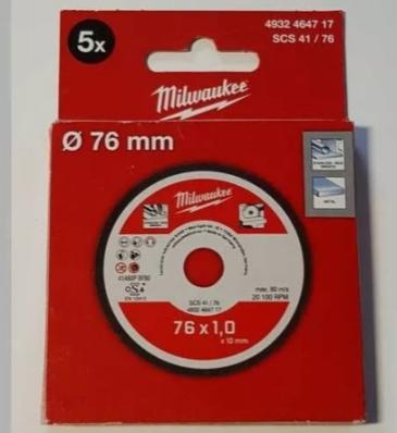 Vágókorong 76mm Milwaukee 5db/csomag 1.