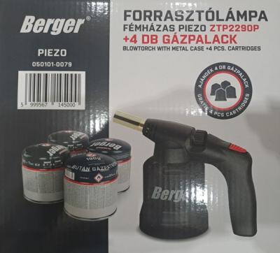 Gázforrasztó FFLA3P Piezós Fémházas+4db 190gr gázpalack 1.